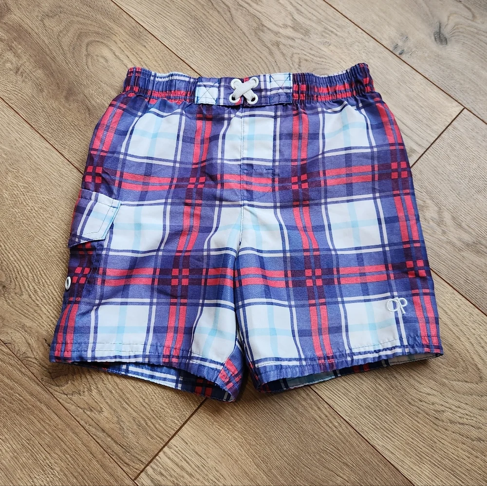 2t Boys Plaid Swimming Trunks
